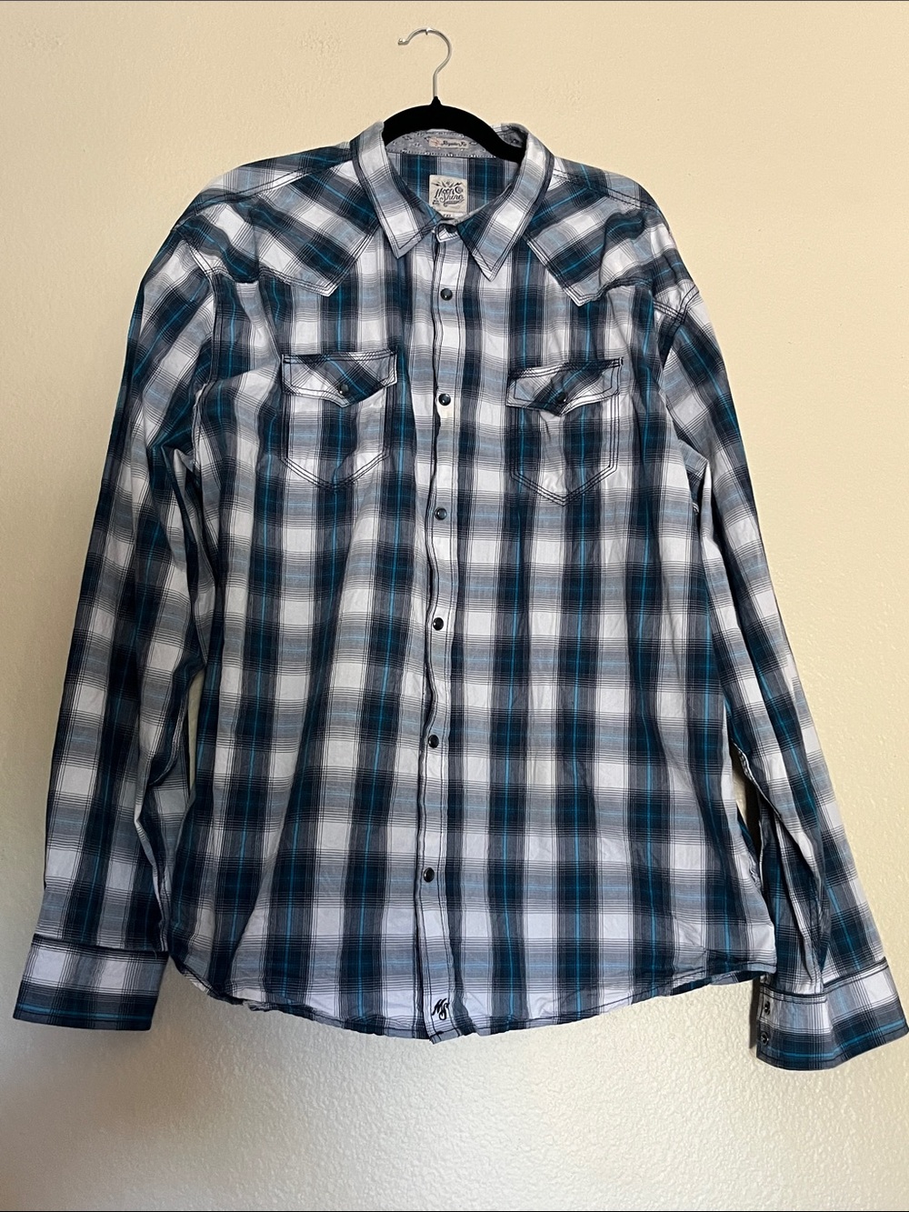 Moonshine Spirit Long Sleeve Pearl Button Snap Men’s Shirt, XXL